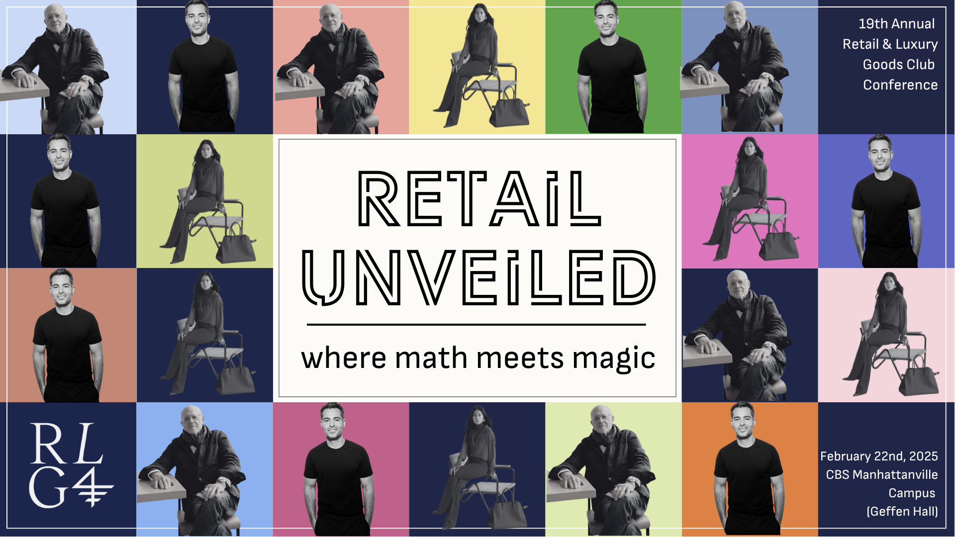 Columbia RLG Conference 2025. Retail Unveiled: Where Math Meets Magic event graphic.