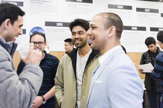 students interacting