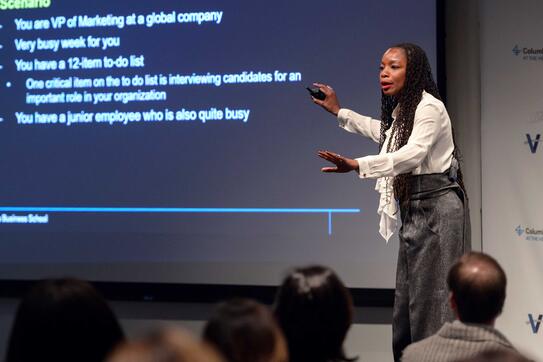 Professor Modupe Akiola delivers a lecture